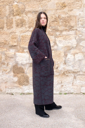Lhasa -  Long Wool Jacquard Cardigan