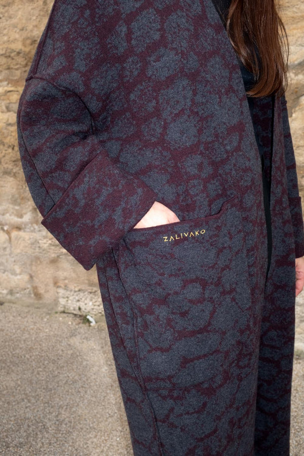 Lhasa -  Long Wool Jacquard Cardigan