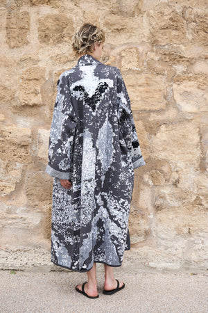 Arabesque - Long Cotton Jacquard Cardigan - ZALIVAKO