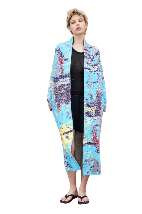 Formentera - Long Cotton Jacquard Cardigan - ZALIVAKO