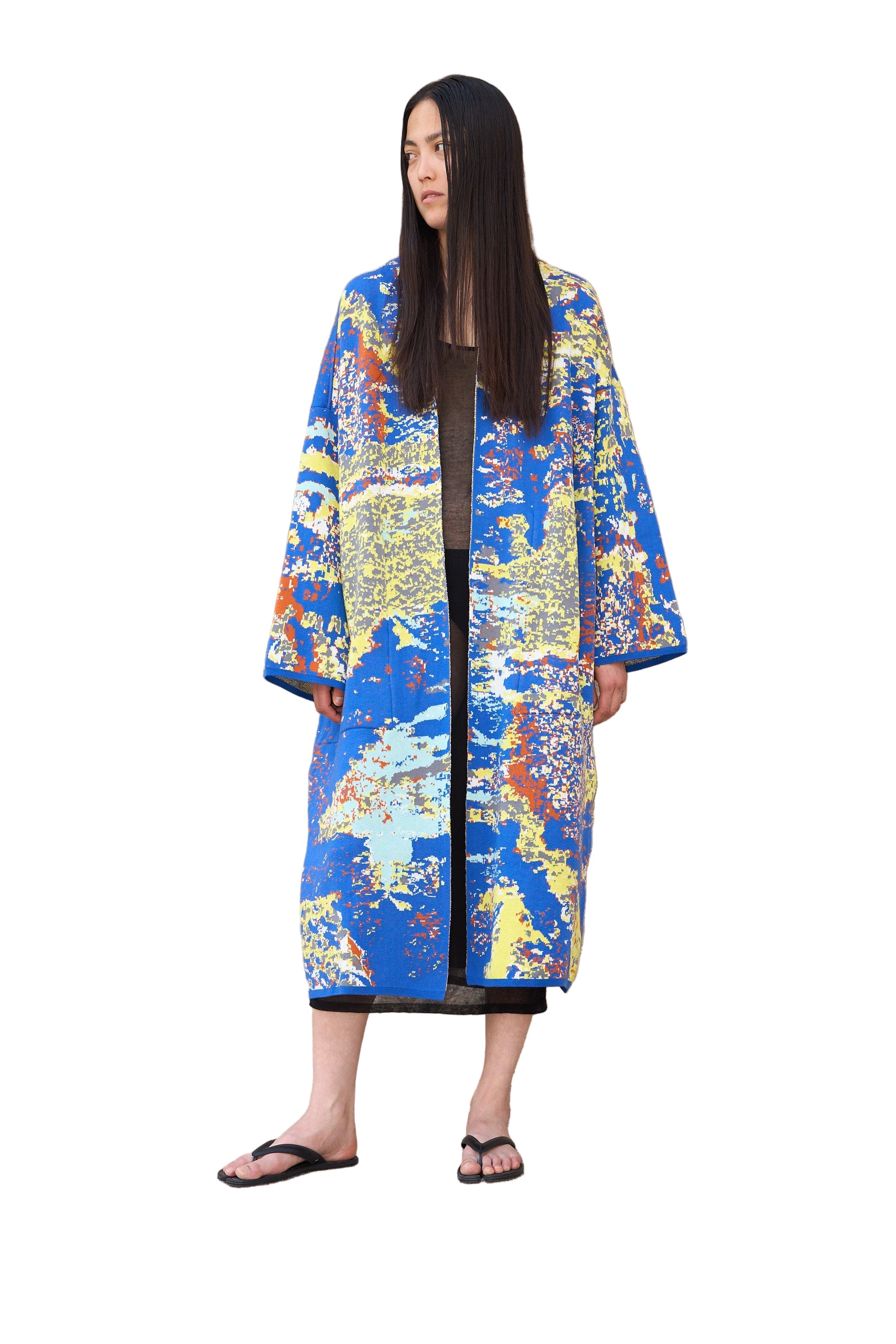 Majorelle - Long Cotton Jacquard Cardigan