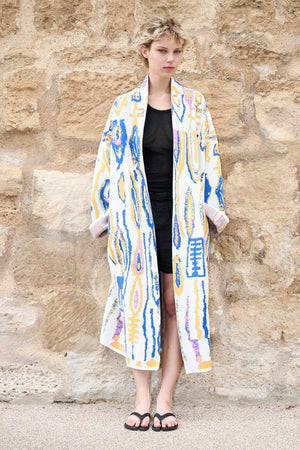 Rio - Long Cotton Jacquard Cardigan - ZALIVAKO