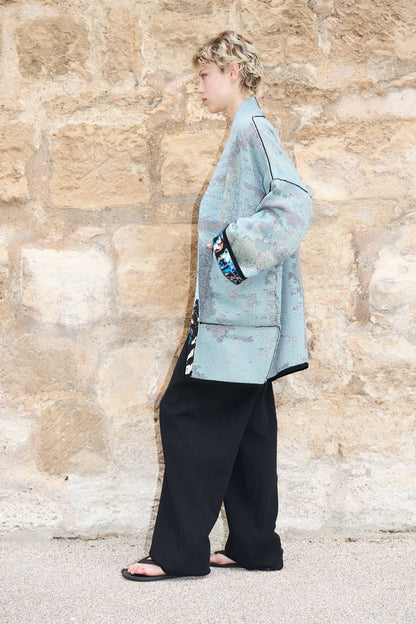 New York - Short Cotton Jacquard Cardigan - ZALIVAKO