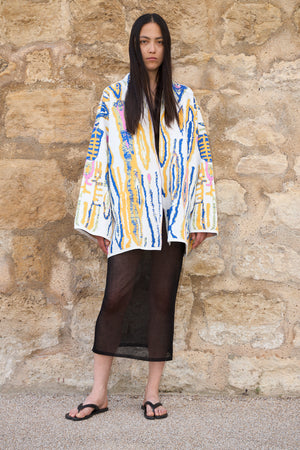 Rio - Short Cotton Jacquard Cardigan