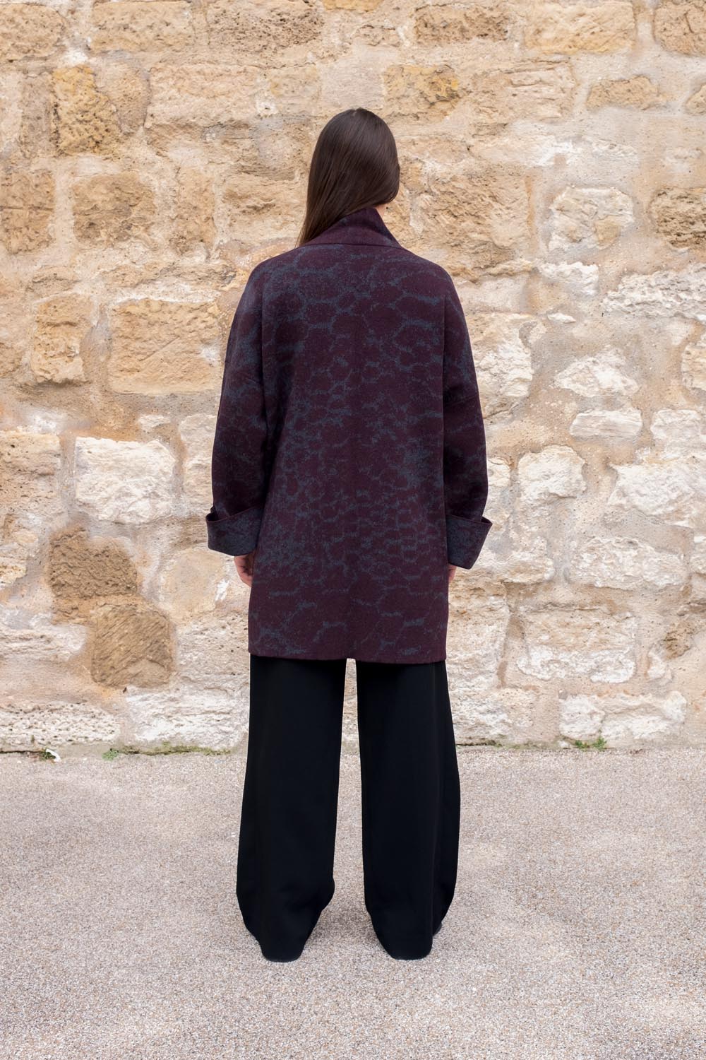 Lhasa -  Short Wool Jacquard Cardigan