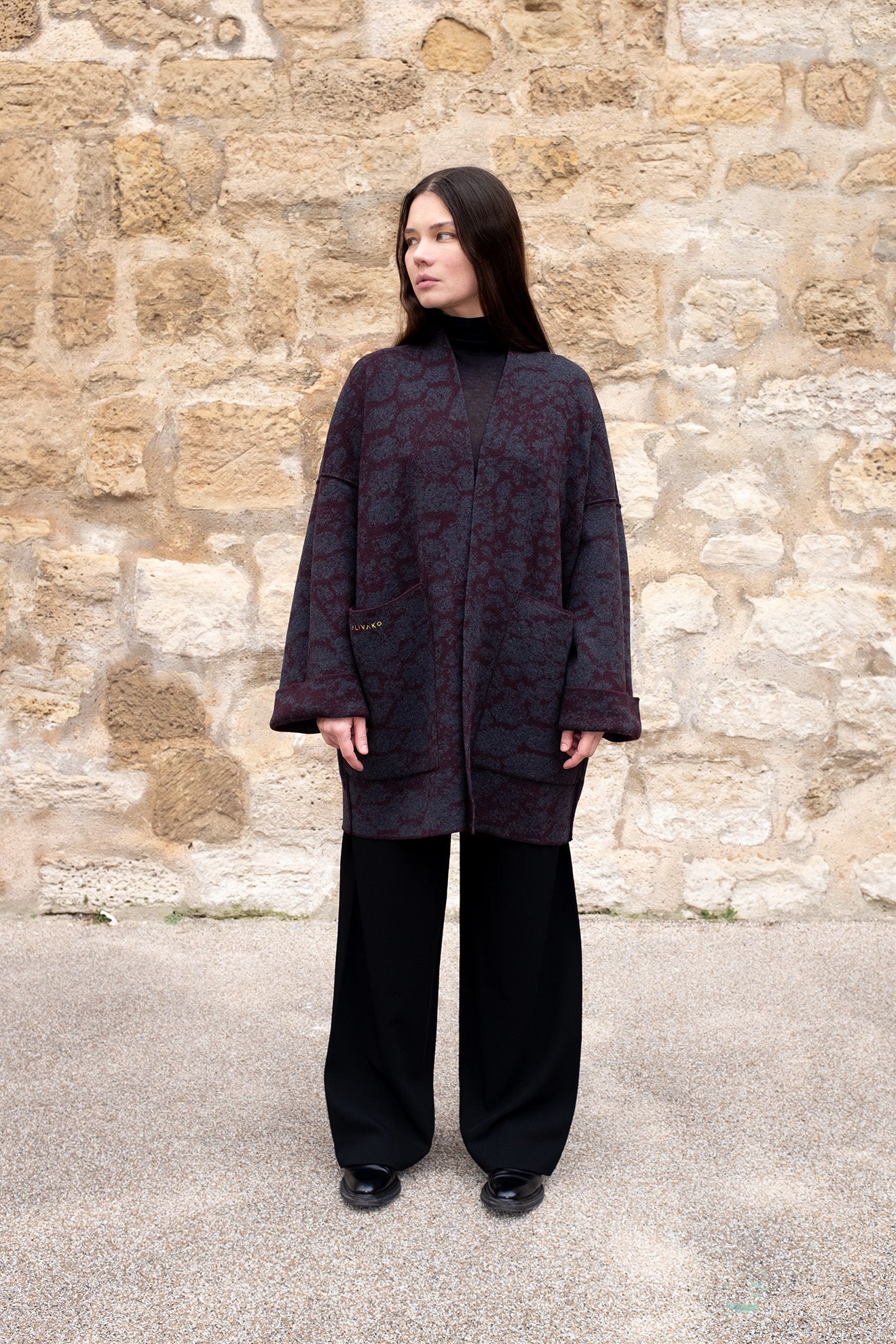 Lhasa -  Short Wool Jacquard Cardigan