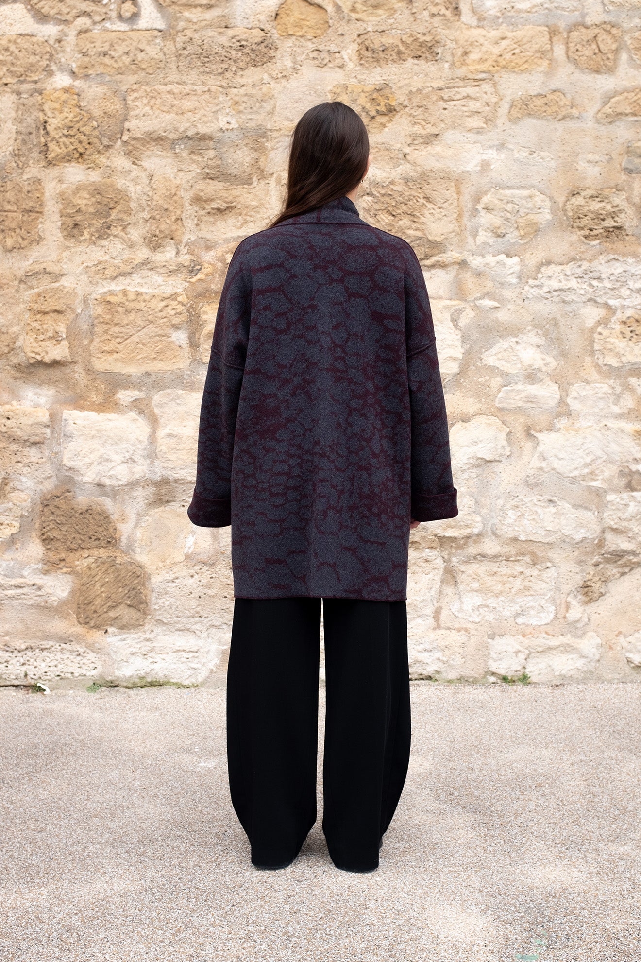 Lhasa -  Short Wool Jacquard Cardigan