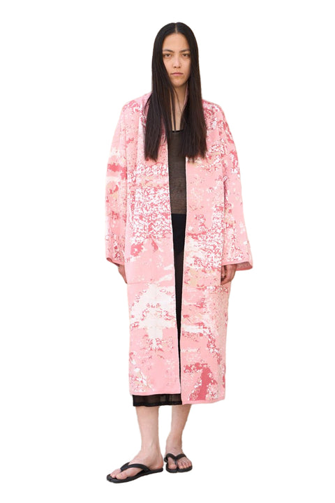 Blossom - Long Cotton Jacquard Cardigan - ZALIVAKO