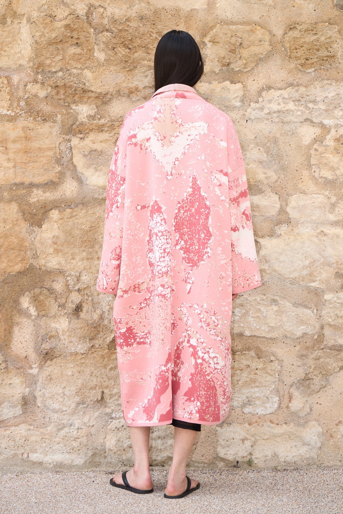 Blossom - Long Cotton Jacquard Cardigan - ZALIVAKO