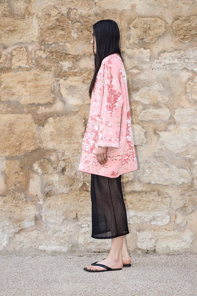 Blossom - Short Cotton Jacquard Cardigan - ZALIVAKO