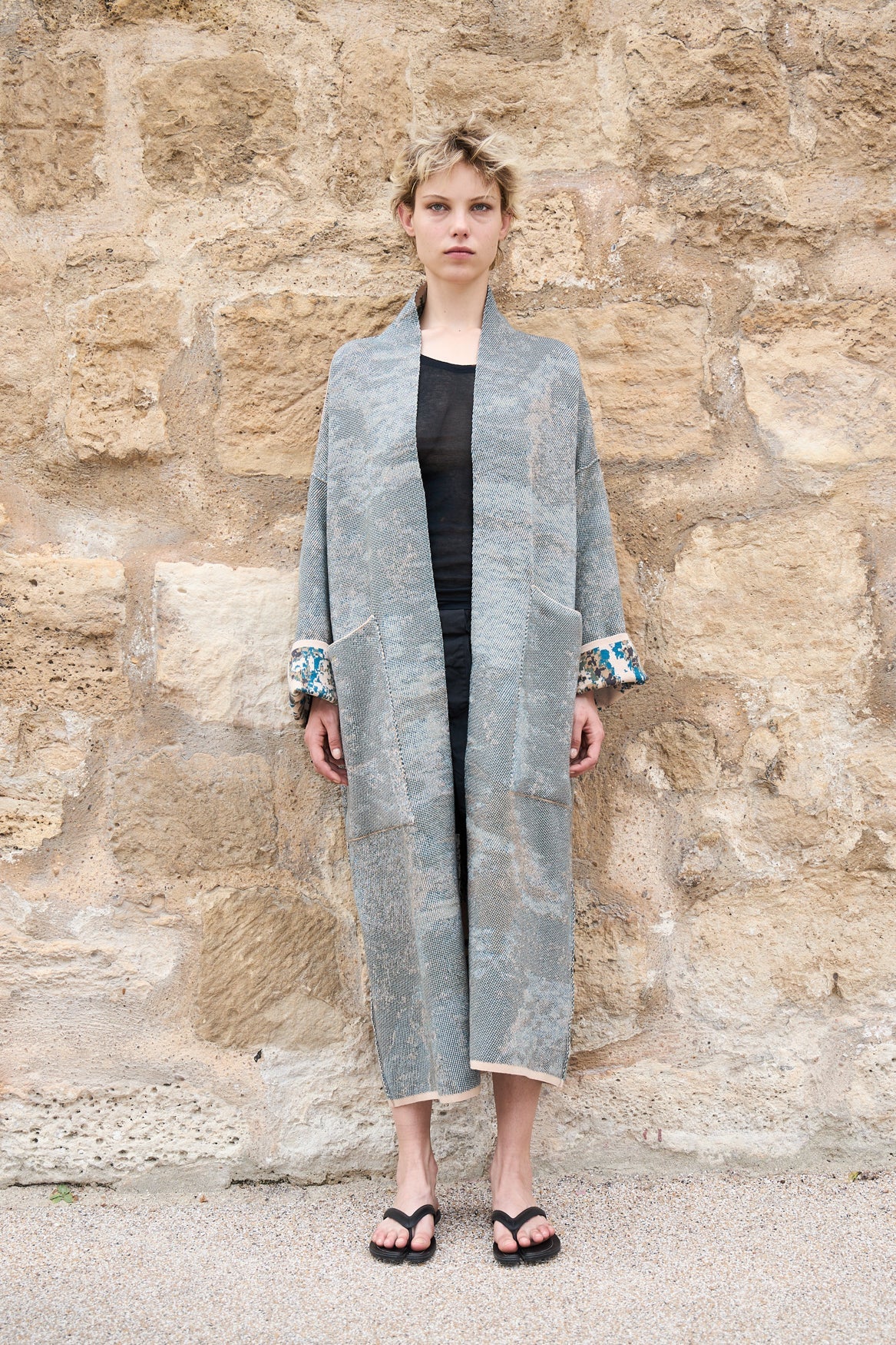 Fog - Long Cotton Jacquard Cardigan - ZALIVAKO