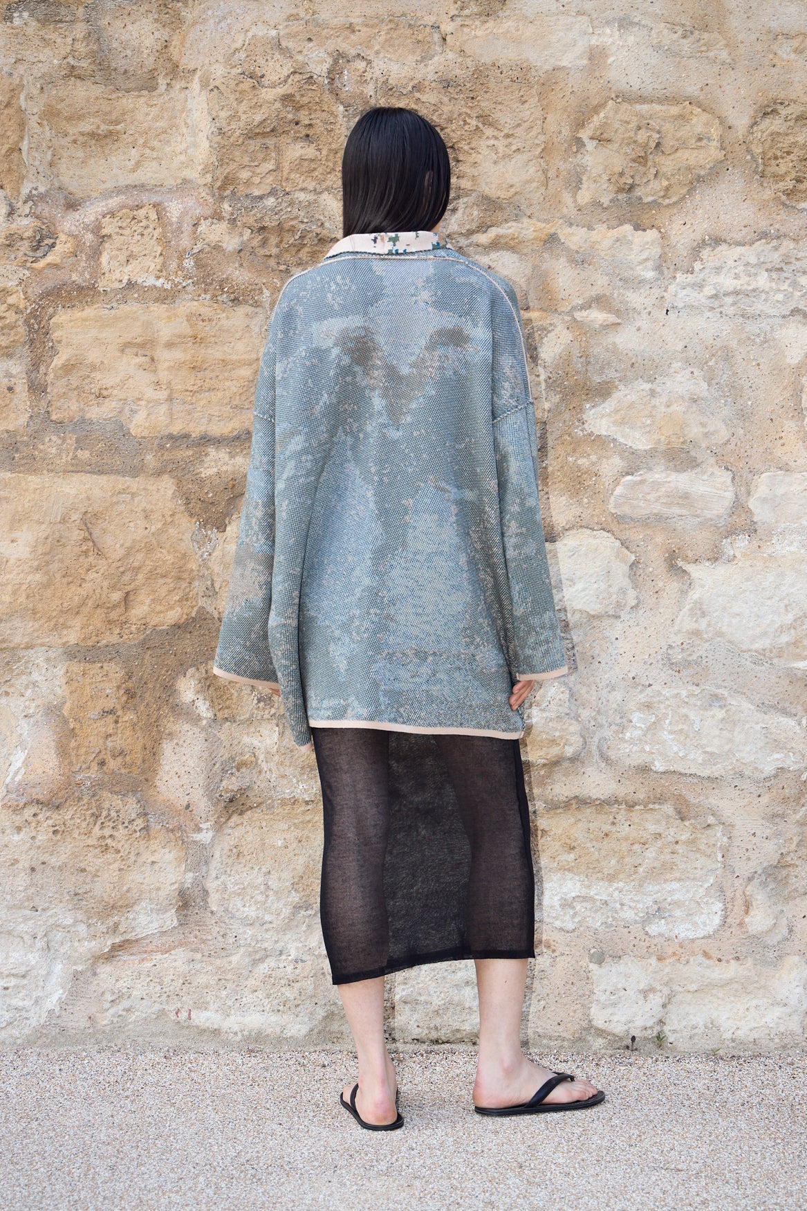 Fog - Short Cotton Jacquard Cardigan - ZALIVAKO