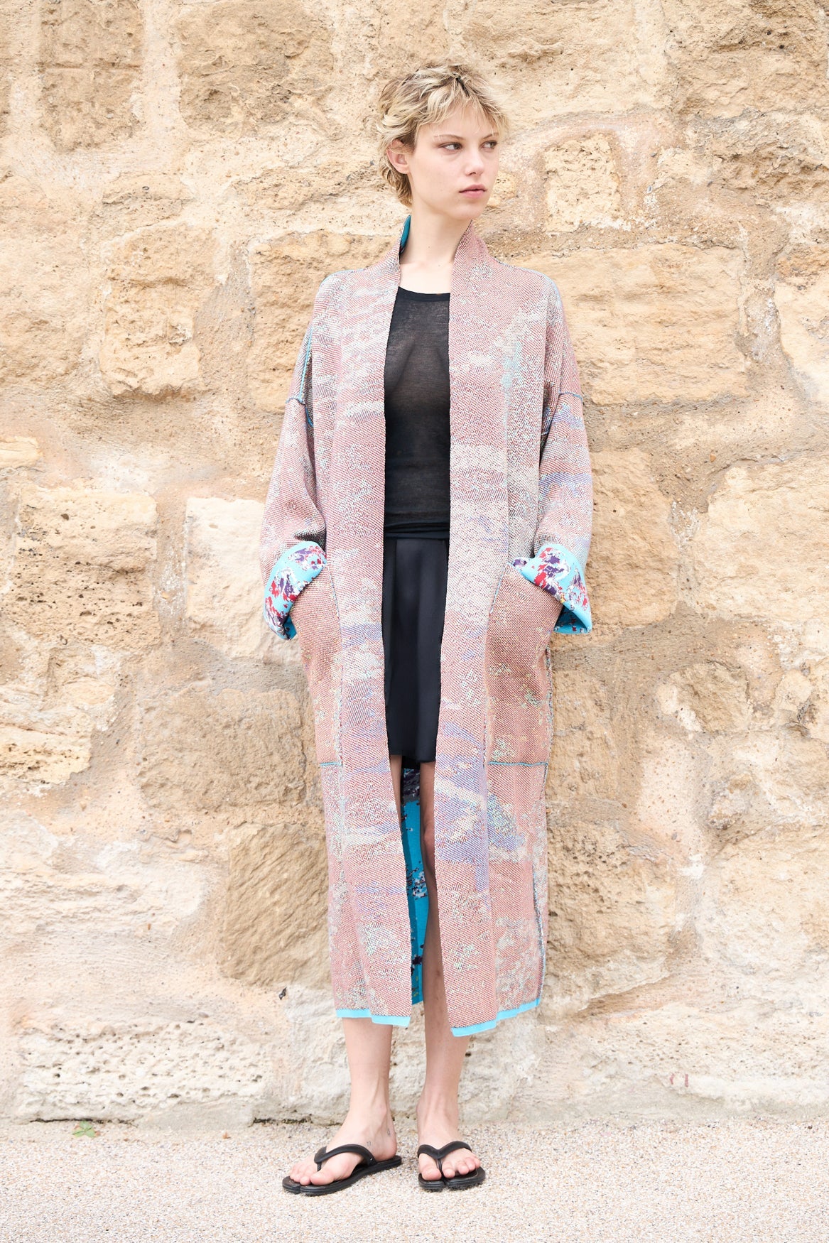 Formentera - Long Cotton Jacquard Cardigan - ZALIVAKO