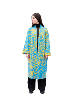 Kolkata - Long Wool Jacquard Cardigan - ZALIVAKO