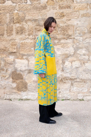 Kolkata - Long Wool Jacquard Cardigan - ZALIVAKO