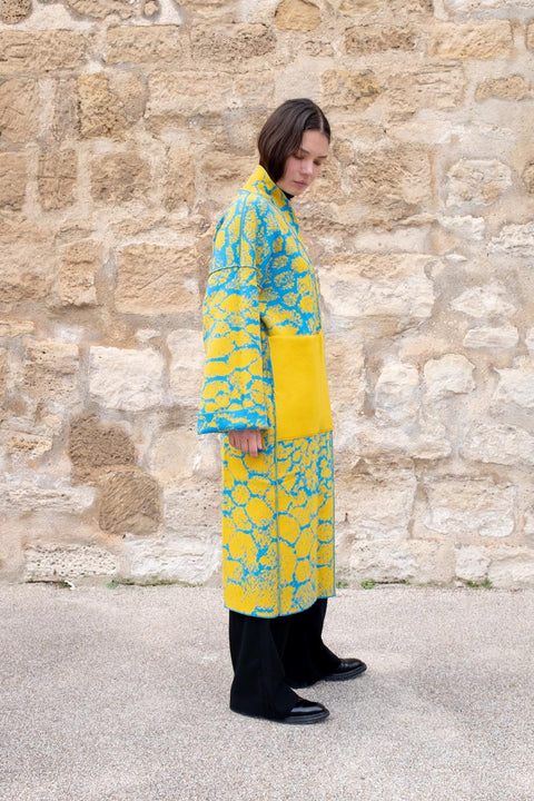 Kolkata - Long Wool Jacquard Cardigan - ZALIVAKO