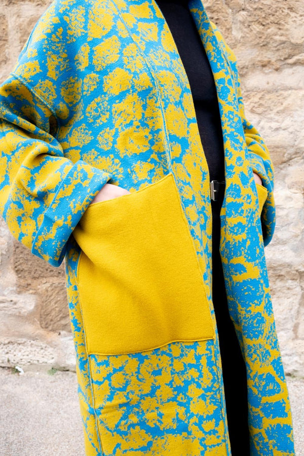 Kolkata - Long Wool Jacquard Cardigan - ZALIVAKO