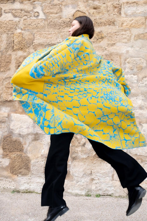 Kolkata - Long Wool Jacquard Cardigan - ZALIVAKO
