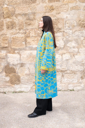 Kolkata - Long Wool Jacquard Cardigan - ZALIVAKO