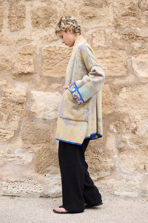 The MAJORELLE - Lightweight Short Cotton Jacquard Kaftan - ZALIVAKO
