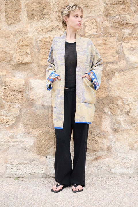 The MAJORELLE - Lightweight Short Cotton Jacquard Kaftan - ZALIVAKO