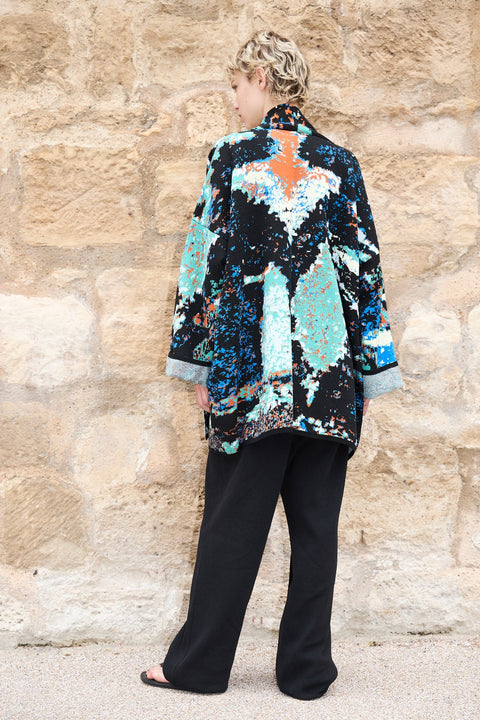 New York - Short Cotton Jacquard Cardigan - ZALIVAKO