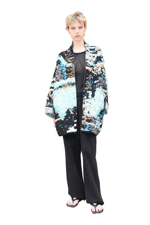 New York - Short Cotton Jacquard Cardigan - ZALIVAKO