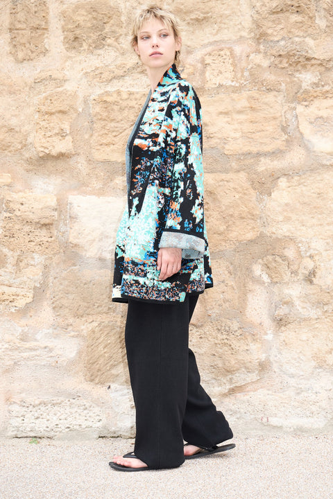 New York - Short Cotton Jacquard Cardigan - ZALIVAKO