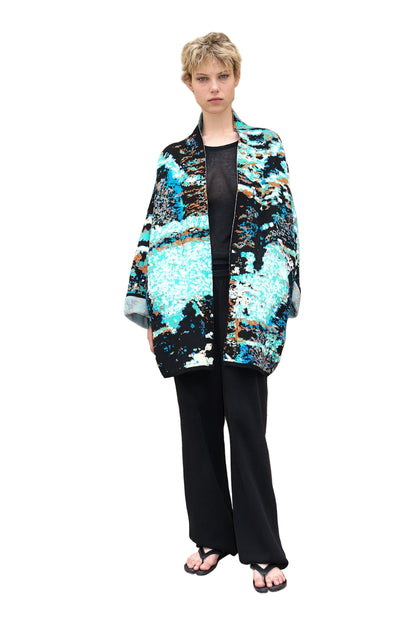 New York - Short Cotton Jacquard Cardigan - ZALIVAKO