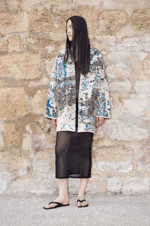 The FOG - Lightweight Short Cotton Jacquard Kaftan - ZALIVAKO