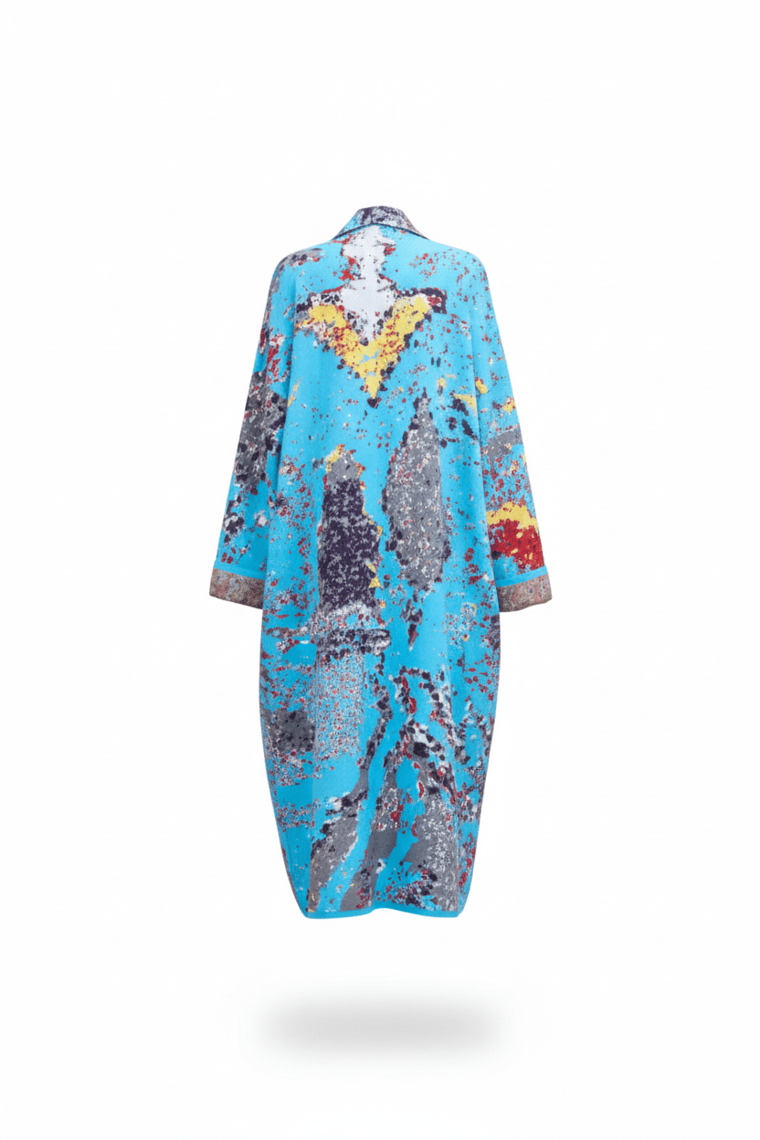 The FORMENTERA - Lightweight Long Cotton Jacquard Kaftan - ZALIVAKO