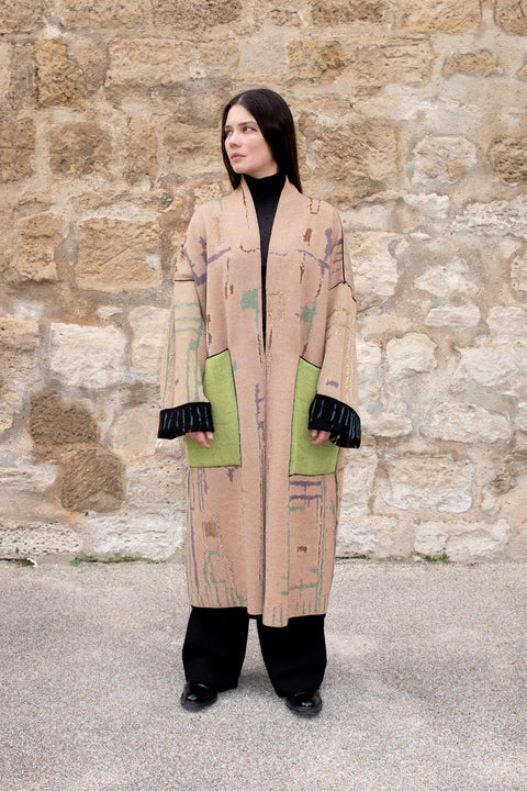 The KINGSTON - Lightweight Long Cotton Jacquard Kaftan - ZALIVAKO
