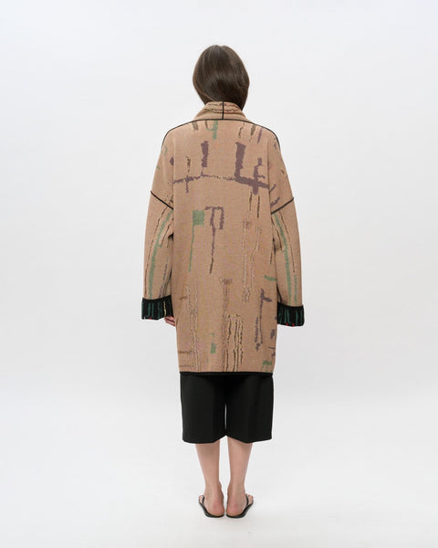 The KINGSTON - Lightweight Short Cotton Jacquard Kaftan - ZALIVAKO