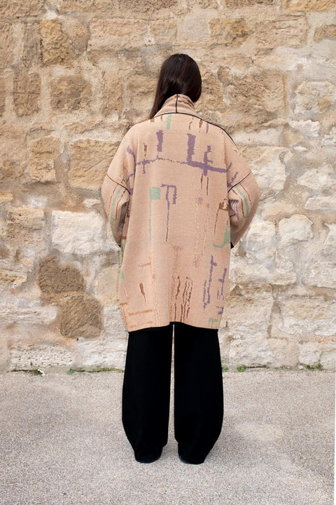 The KINGSTON - Lightweight Short Cotton Jacquard Kaftan - ZALIVAKO