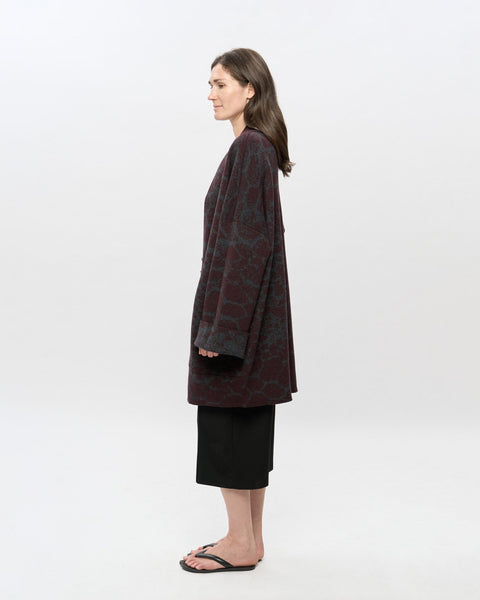 The LHASA - Lightweight Short Wool Jacquard Kaftan - ZALIVAKO