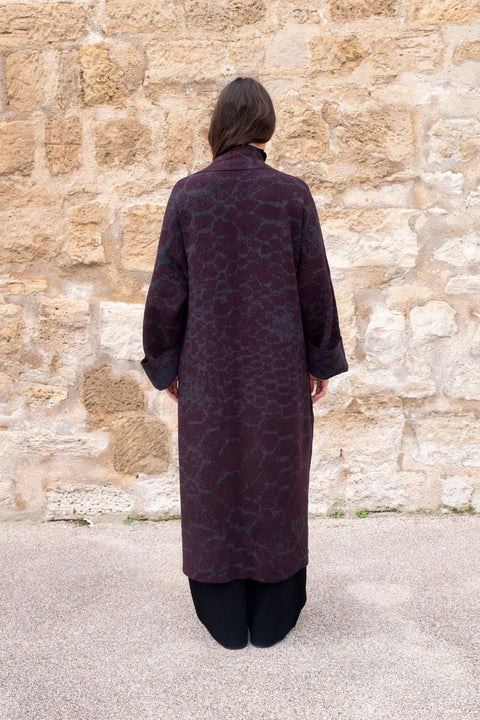 The LHASA - Long Wool Jacquard Kaftan - ZALIVAKO