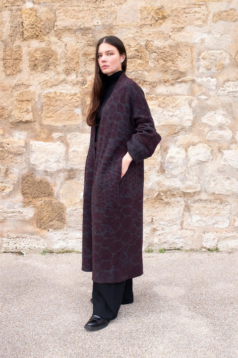 The LHASA - Long Wool Jacquard Kaftan - ZALIVAKO