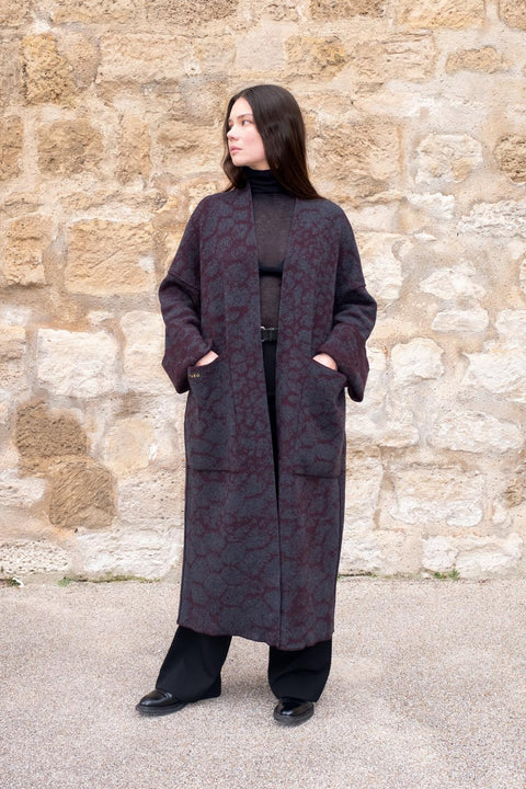 The LHASA - Long Wool Jacquard Kaftan - ZALIVAKO