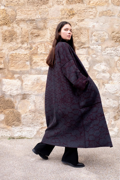 The LHASA - Long Wool Jacquard Kaftan - ZALIVAKO