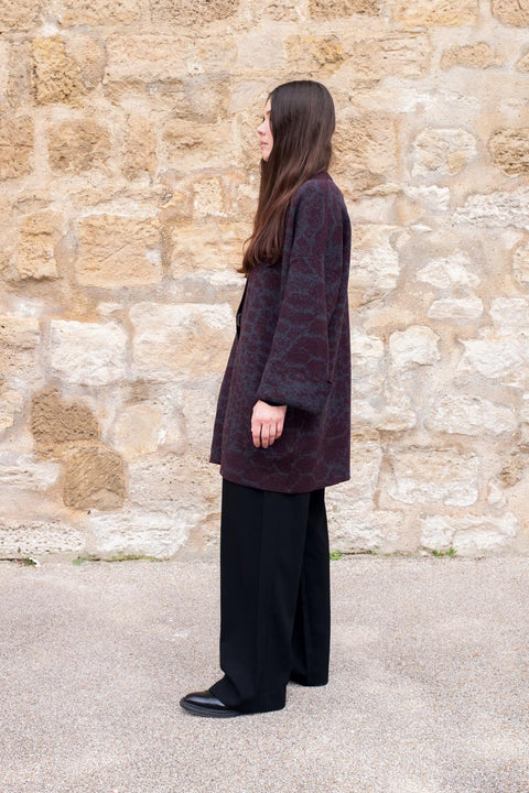 The LHASA - Short Wool Jacquard Kaftan - ZALIVAKO