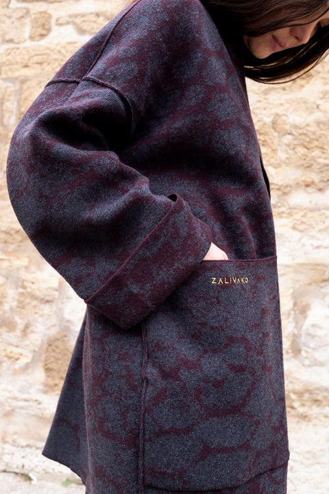 The LHASA - Short Wool Jacquard Kaftan - ZALIVAKO