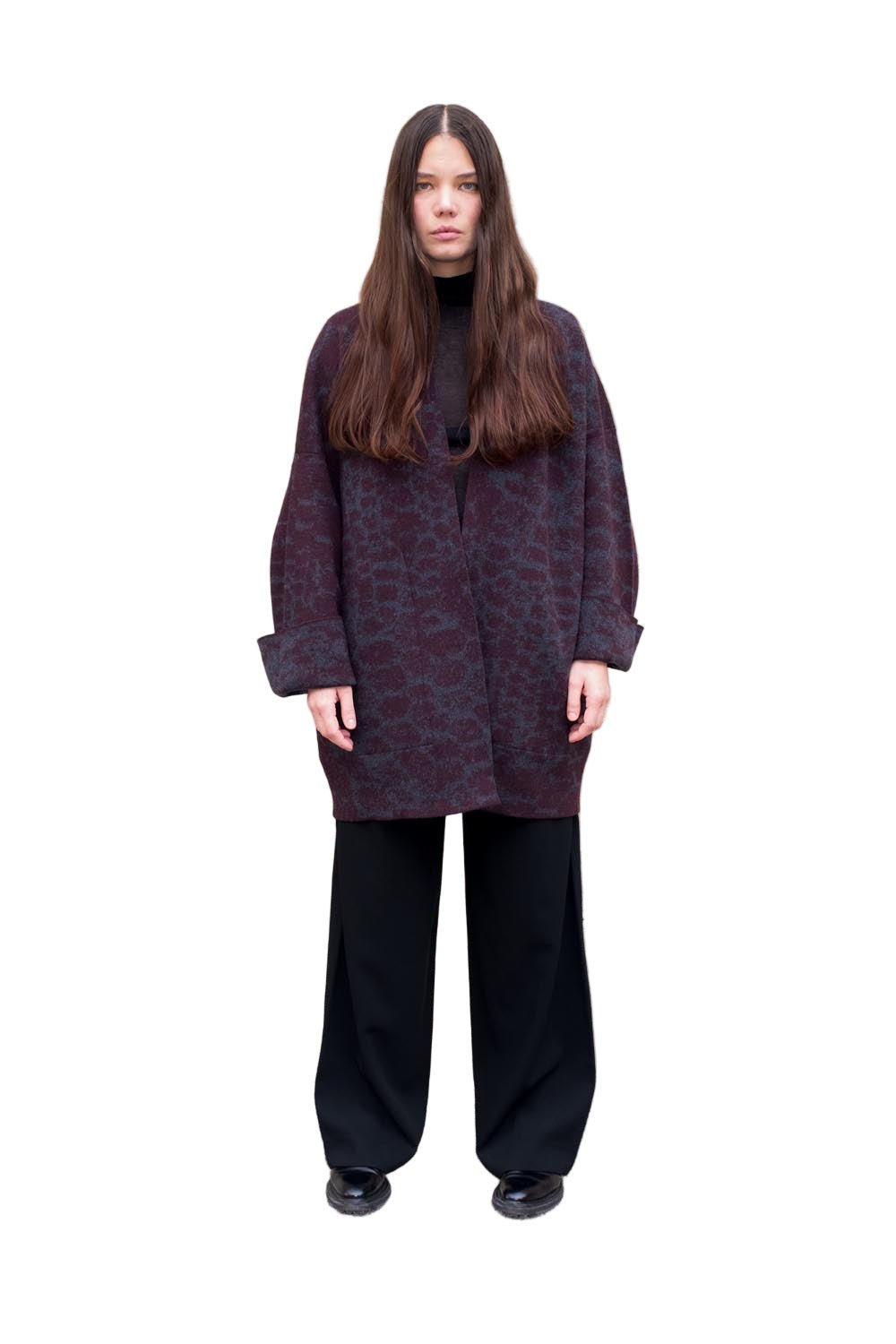 The LHASA - Short Wool Jacquard Kaftan - ZALIVAKO