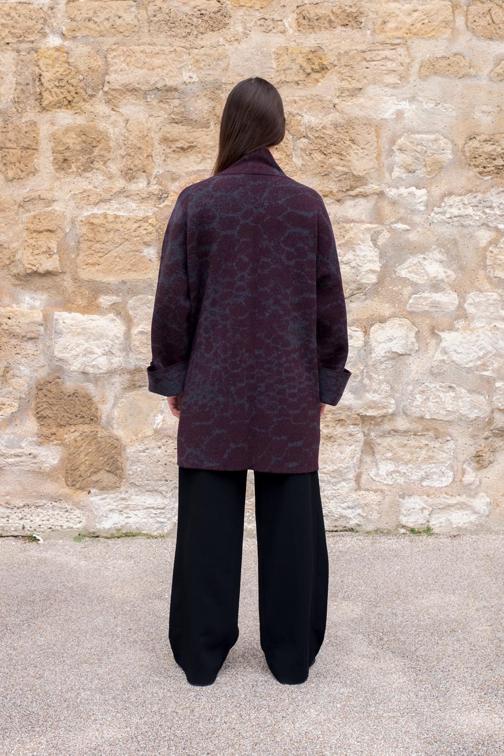 The LHASA - Short Wool Jacquard Kaftan - ZALIVAKO