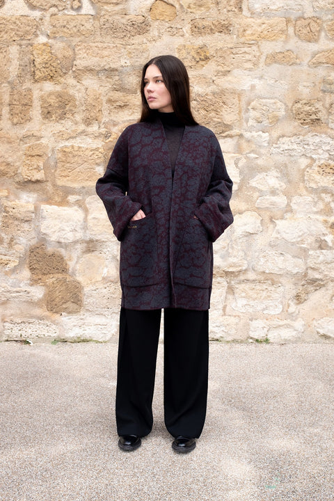 The LHASA - Short Wool Jacquard Kaftan - ZALIVAKO