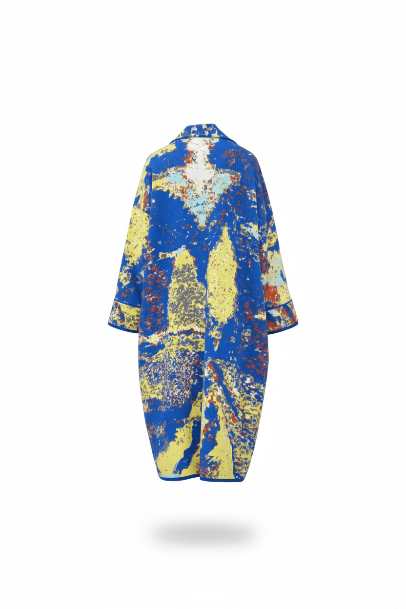 The Majorelle - Lightweight Long Cotton Jacquard Cardigan - ZALIVAKO