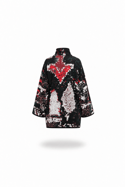 The URUSHI short cotton jacquard kaftan by ZALIVAKO – back view on white background