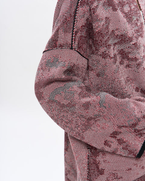 The URUSHI short cotton jacquard kaftan by ZALIVAKO – close-up of the dusty rose jacquard